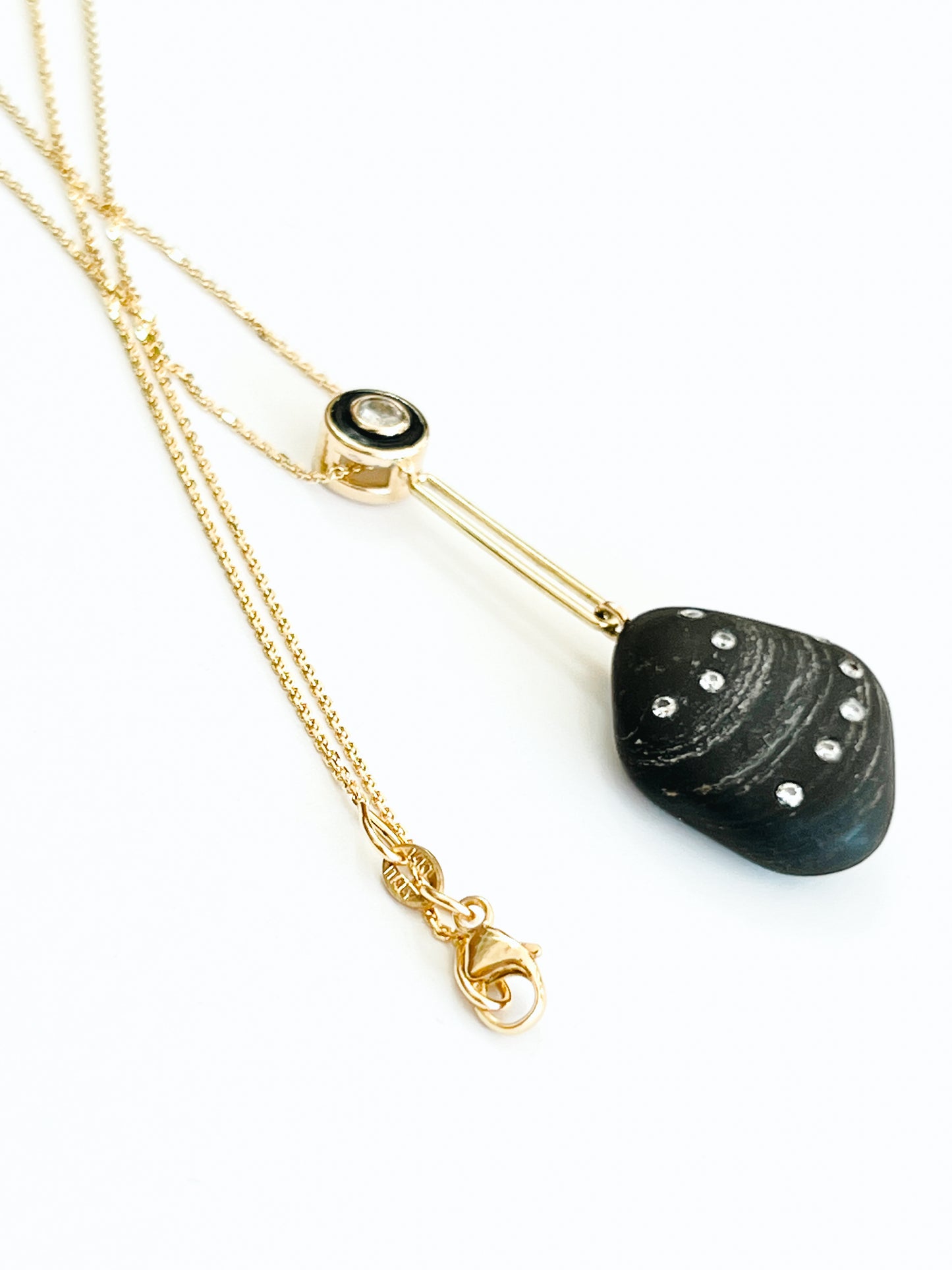 14K Gold + Black Rhodium + Diamond Tahoe GEM // STONE Necklace