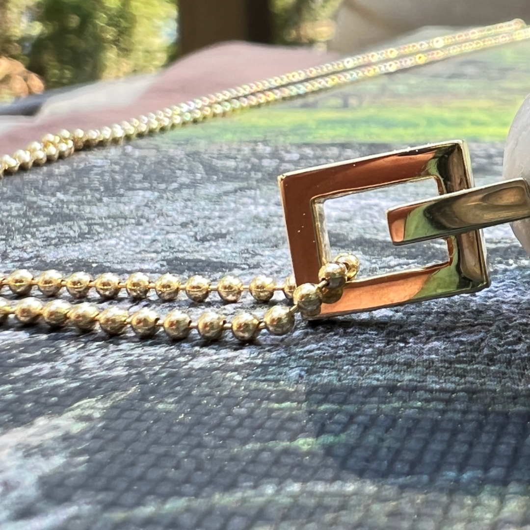 14K Gold + Diamond + Morganite Tahoe GEM // STONE Necklace