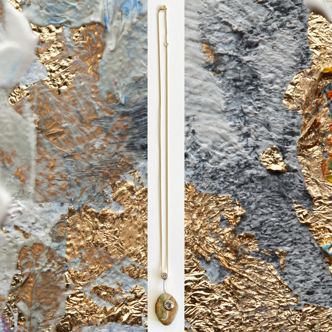 14K Gold + Grey Spinel Tahoe GEM // STONE Necklace