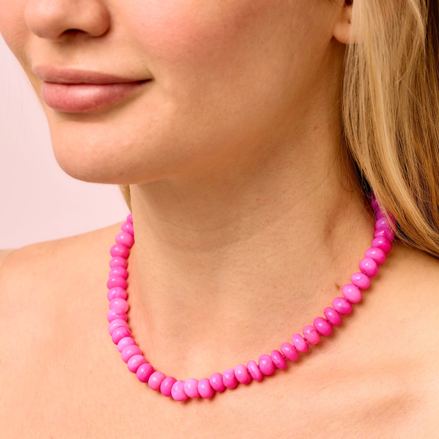 Hot Pink Opal Candy Necklace