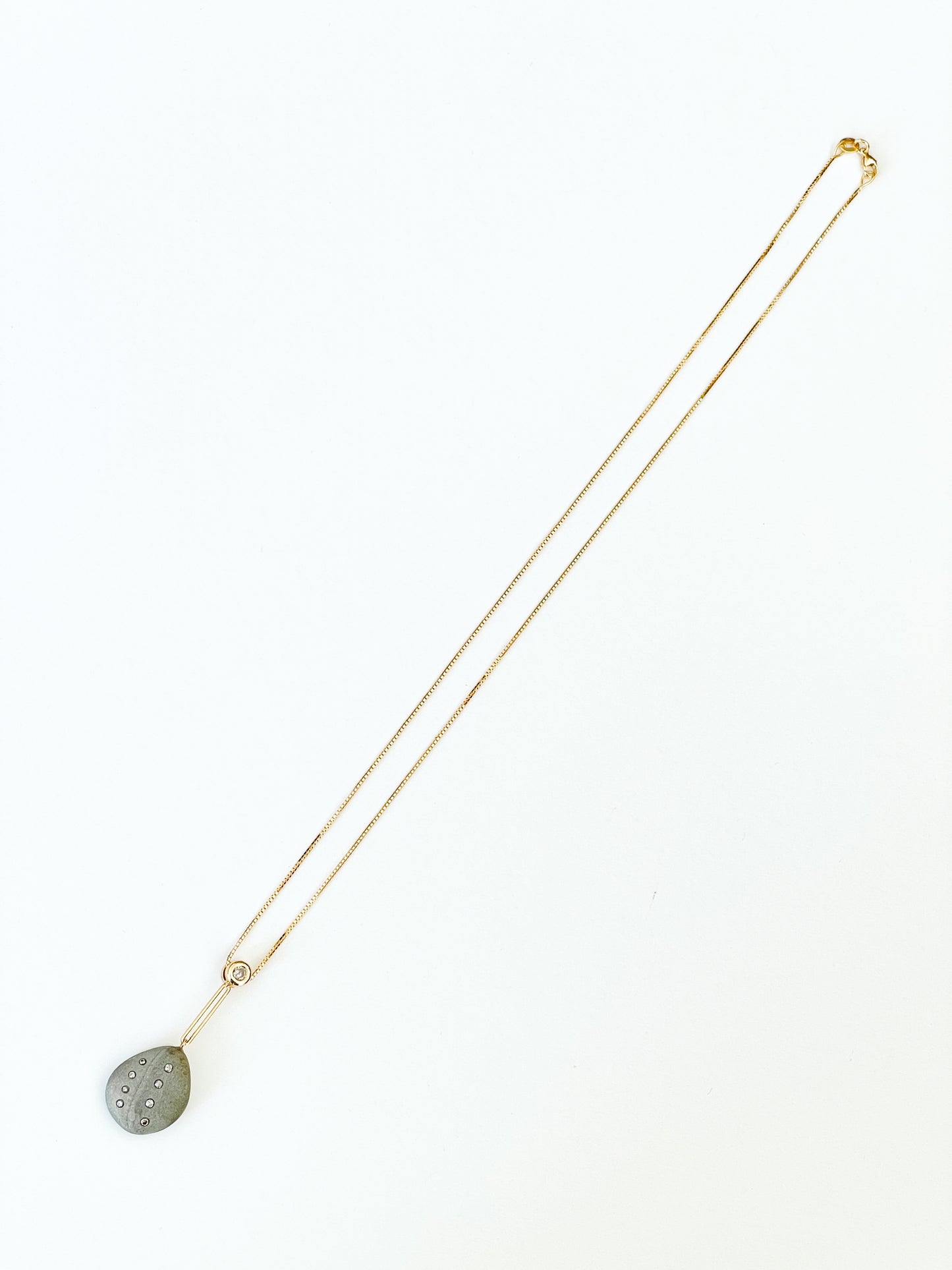14K Gold + Grey Diamond Tahoe GEM // STONE Necklace