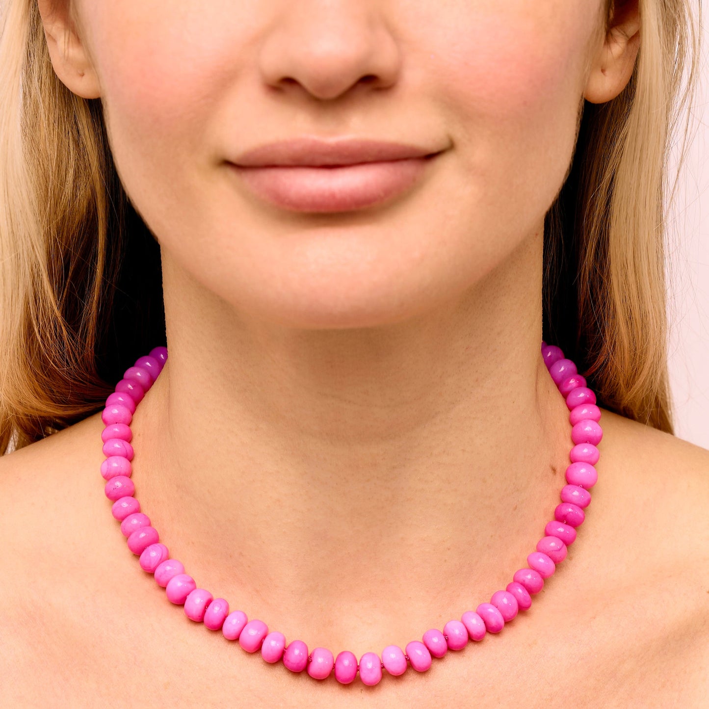 Hot Pink Opal Candy Necklace