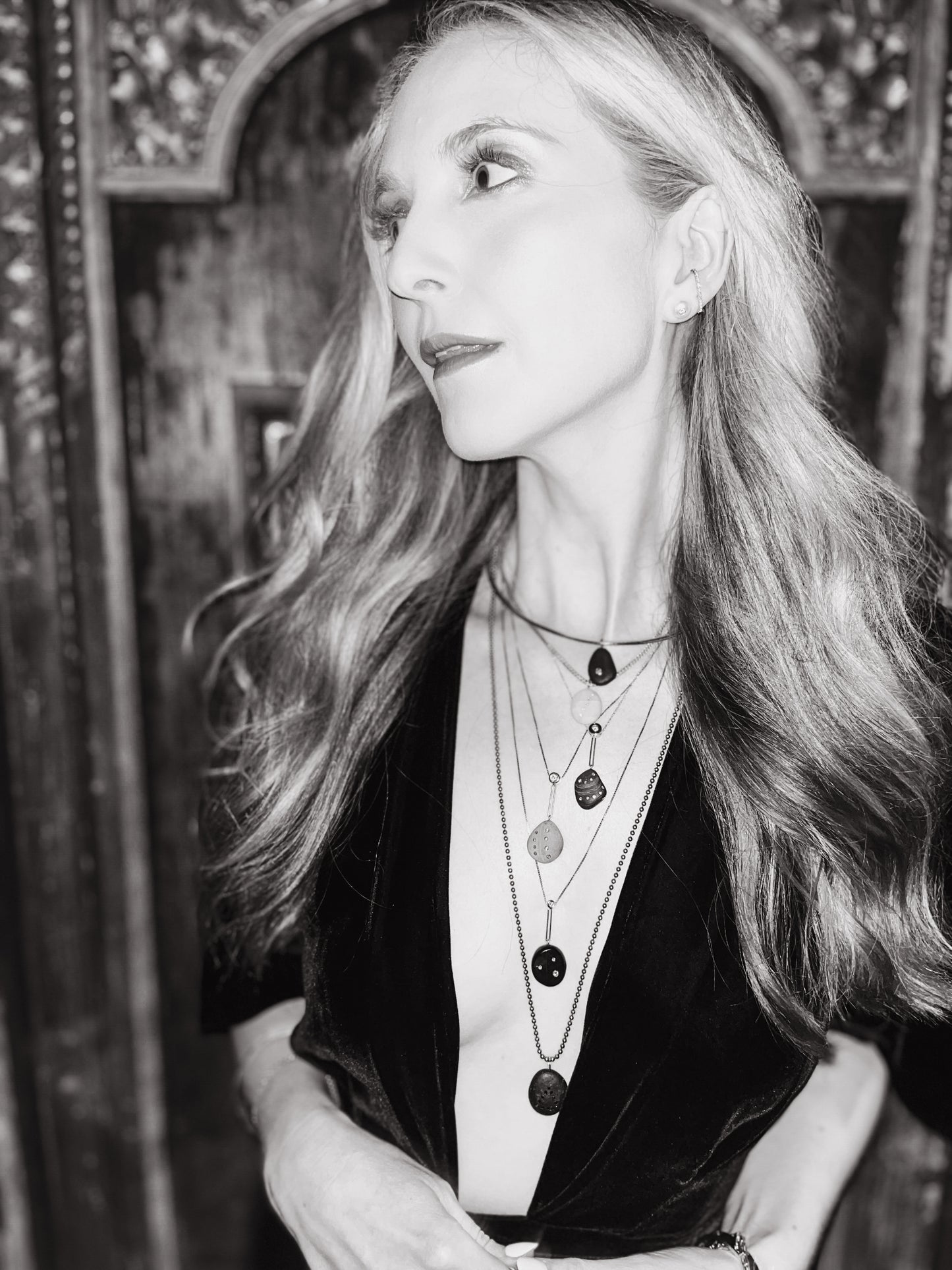 14K Gold + Grey Diamond Tahoe GEM // STONE Necklace