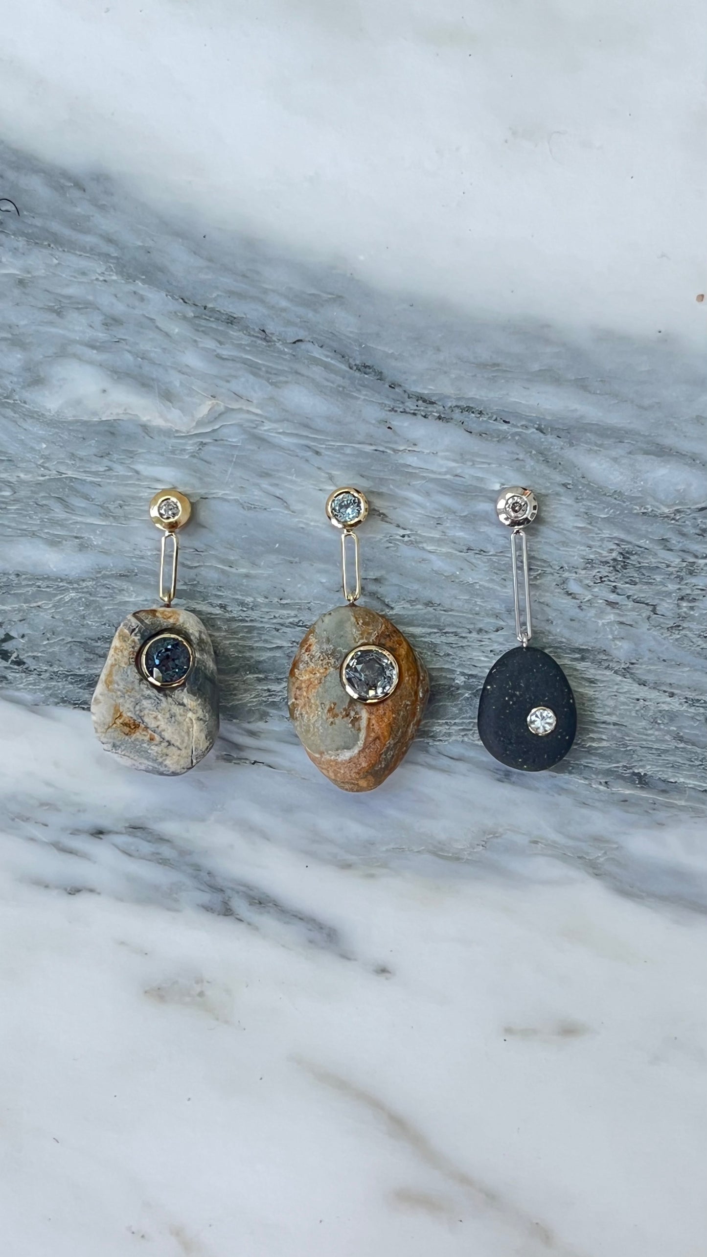 14K Gold + Grey Spinel Tahoe GEM // STONE Necklace