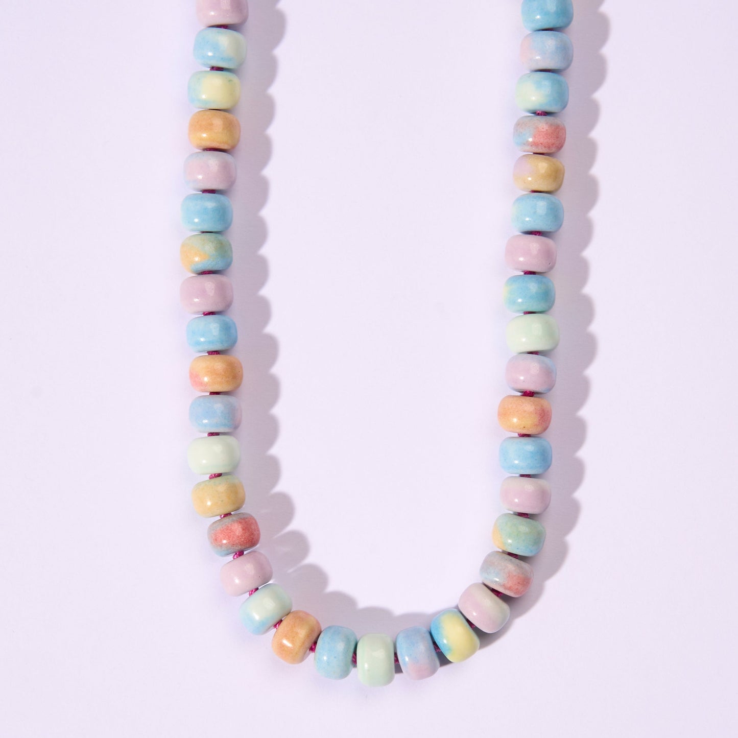 Retro Ombré Pastel Rainbow Tie Dyed Gemstone Candy Necklace