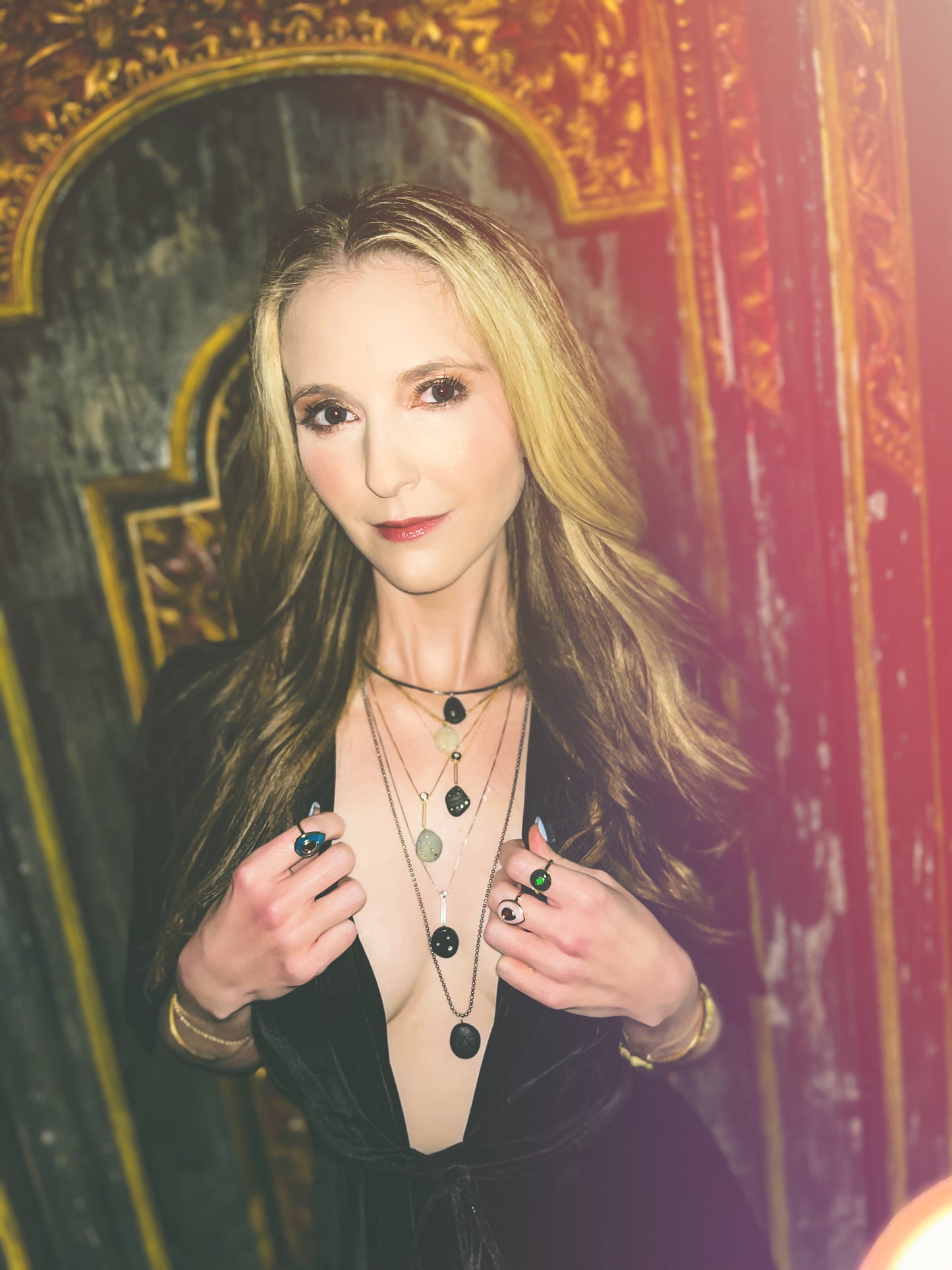 14K Gold Ruby + Trolleite Teardrop Cocktail Ring