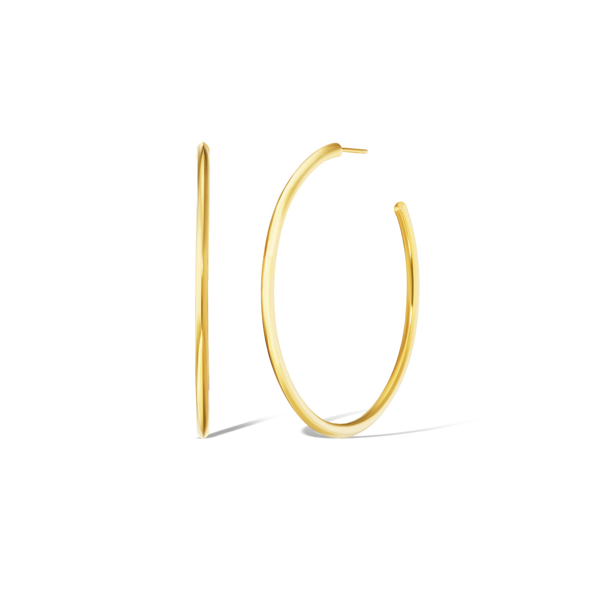 18K Gold Skinny Icon Hoop Earrings