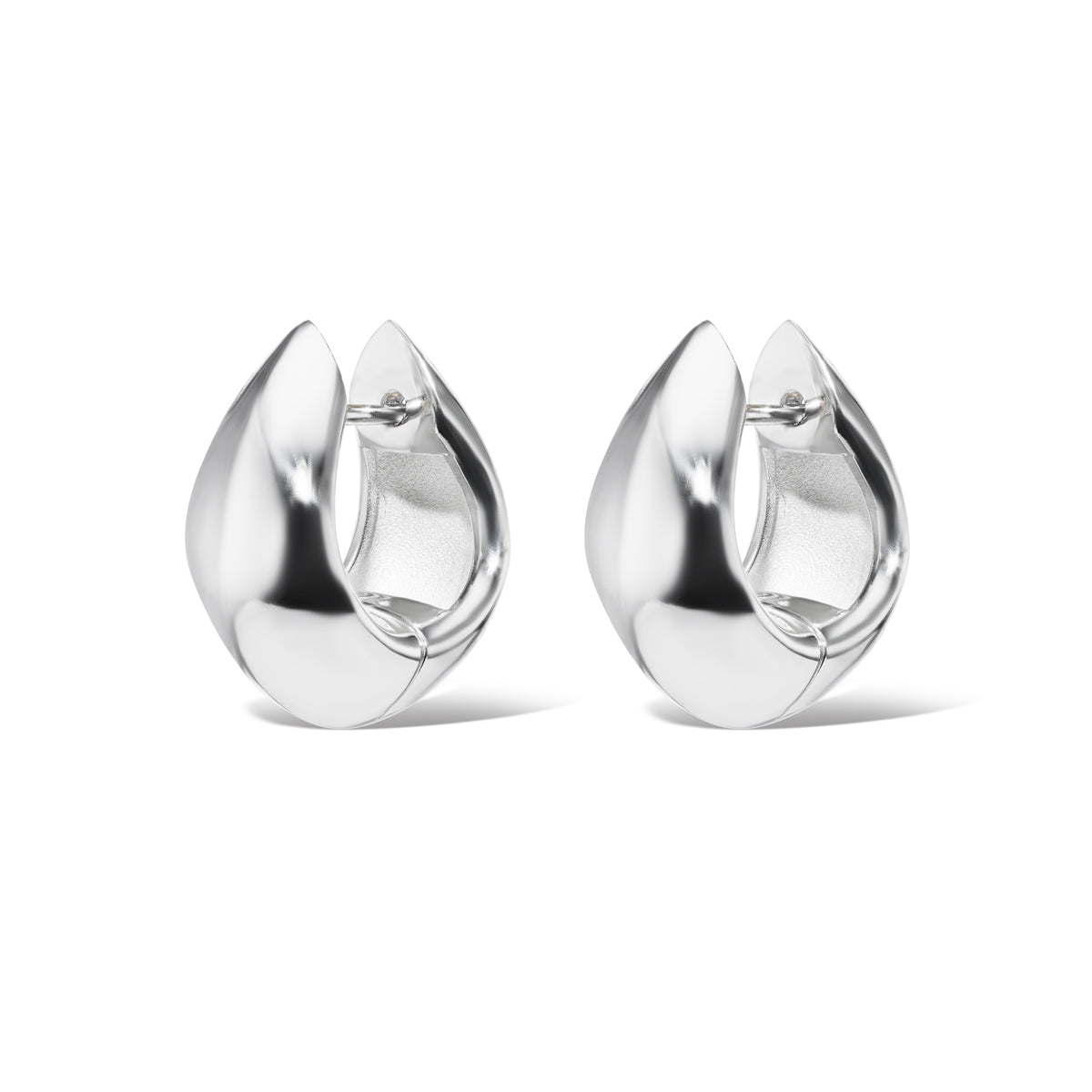 Sterling Silver Icon Huggie Hoops