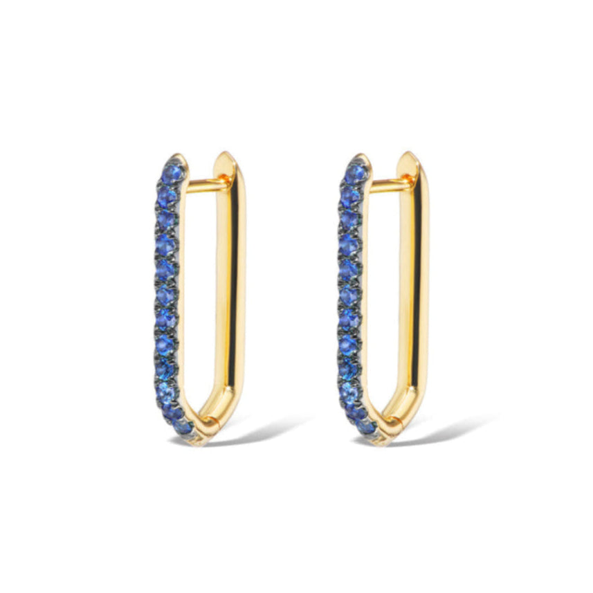18K Sapphire Reversible Drop Link Earrings