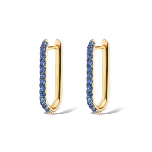 18K Sapphire Reversible Drop Link Earrings