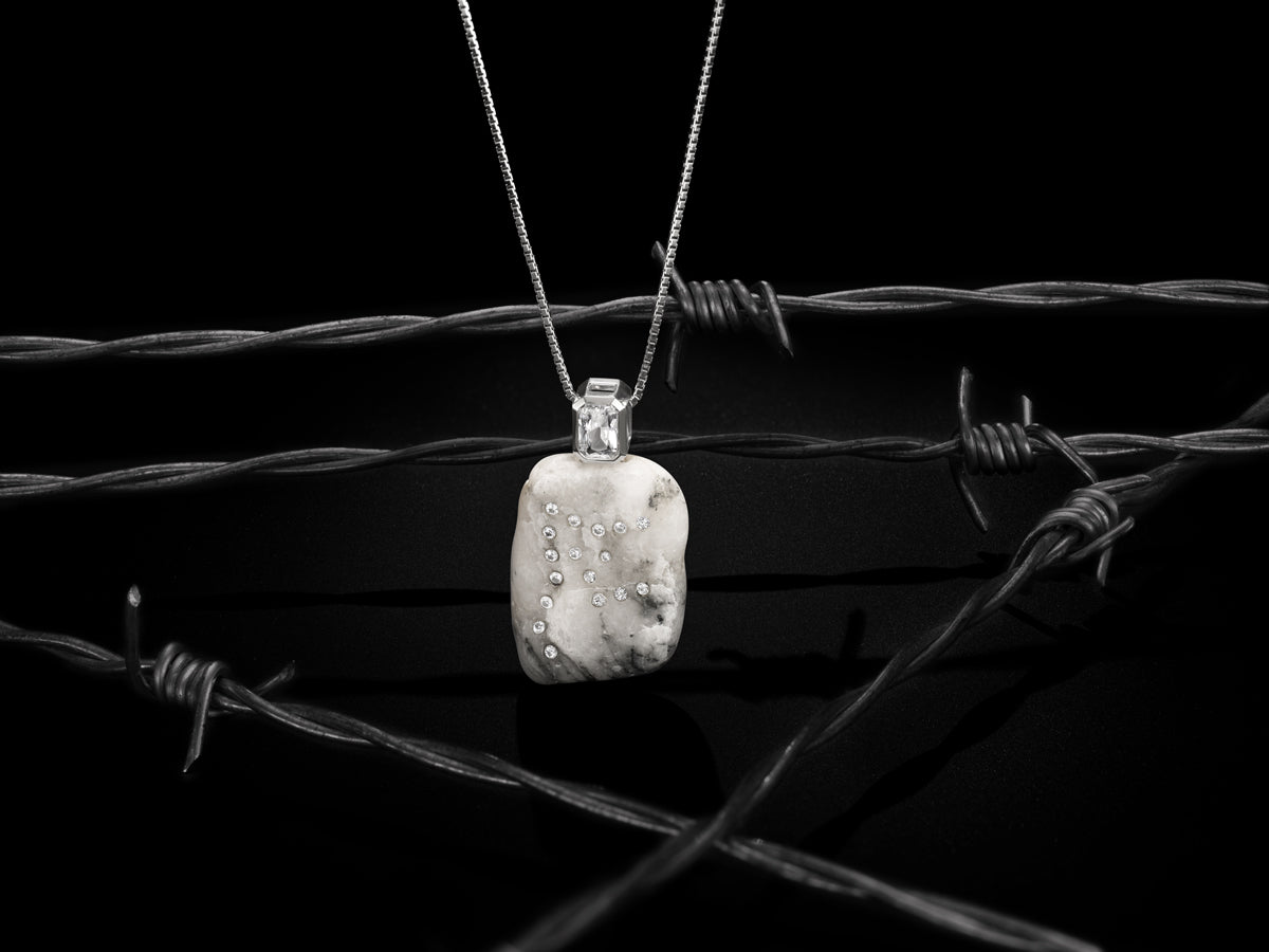 14K White Gold + Diamond + White Sapphire Tahoe GEM // STONE Necklace