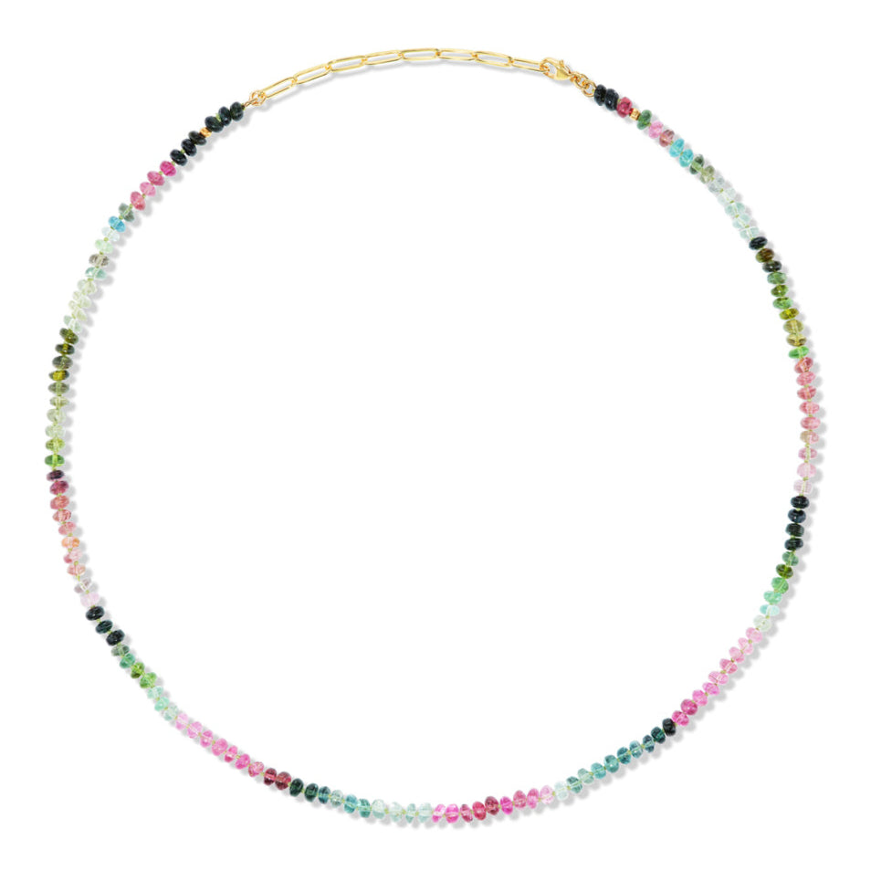 Dainty Tourmaline Hand-Knotted Beaded Necklace