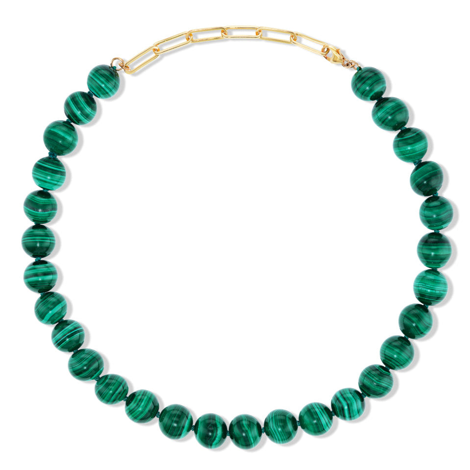 Malachite Gumball Candy Necklace