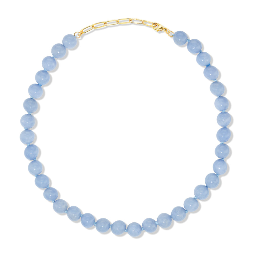 Angelite Powder Blue Gumball Candy Necklace