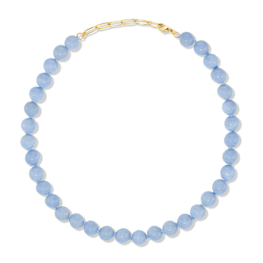 Angelite Powder Blue Gumball Candy Necklace