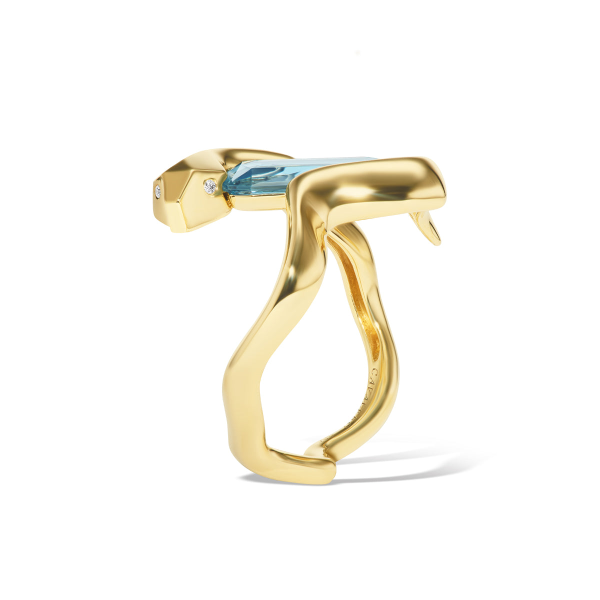 14K Gold Aquamarine + Diamond Snake Ring To Benefit Children's Hospital Los Angeles