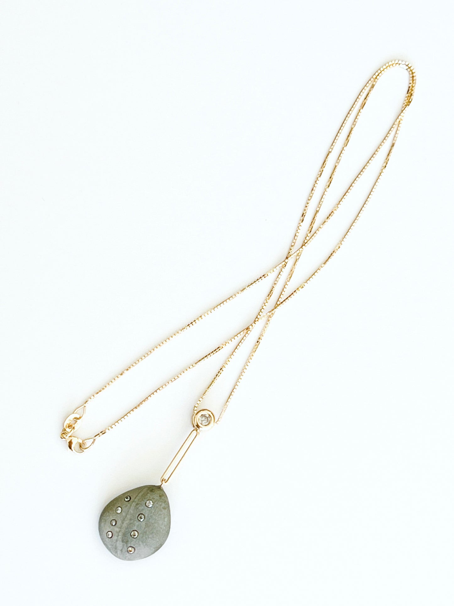 14K Gold + Grey Diamond Tahoe GEM // STONE Necklace