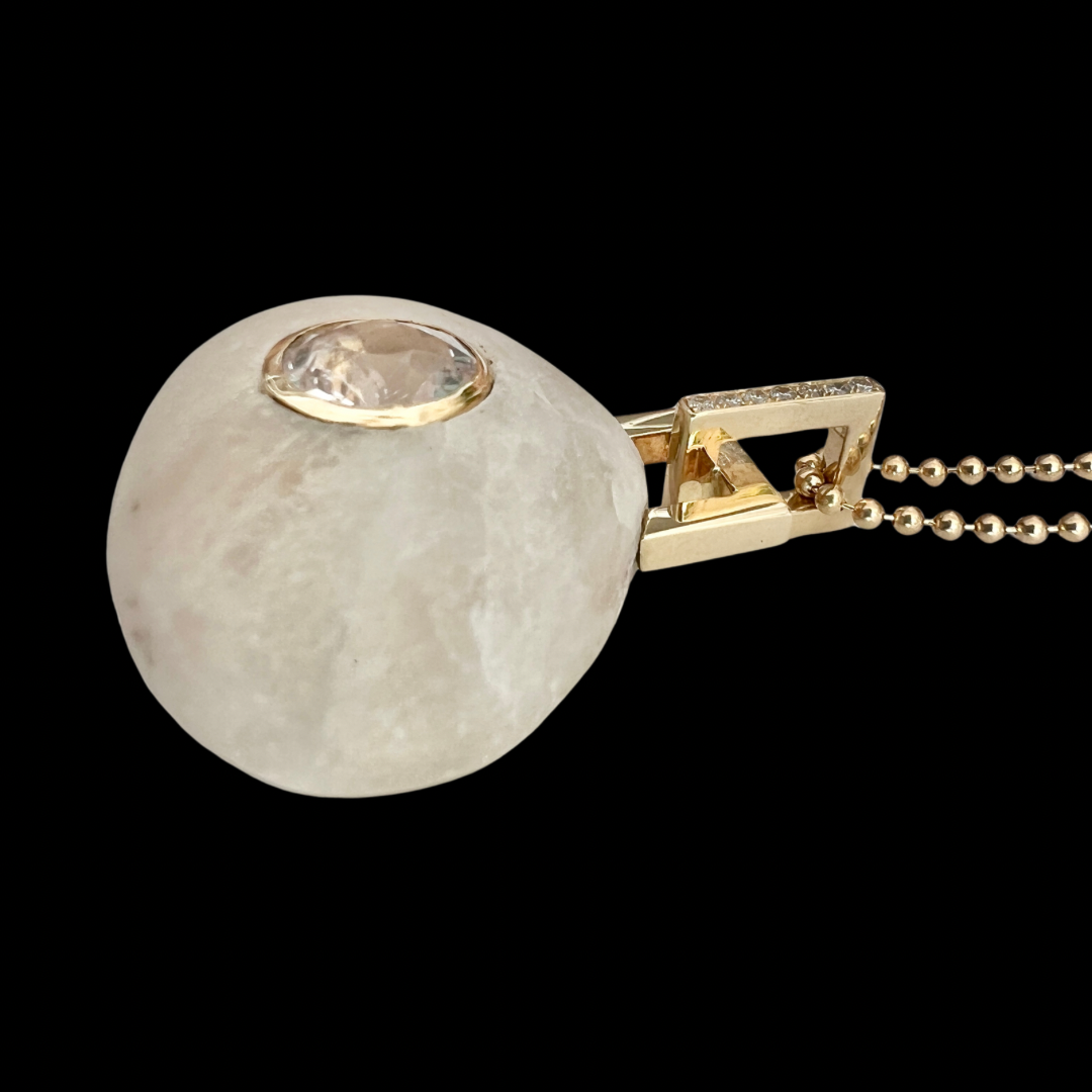 14K Gold + Diamond + Morganite Tahoe GEM // STONE Necklace