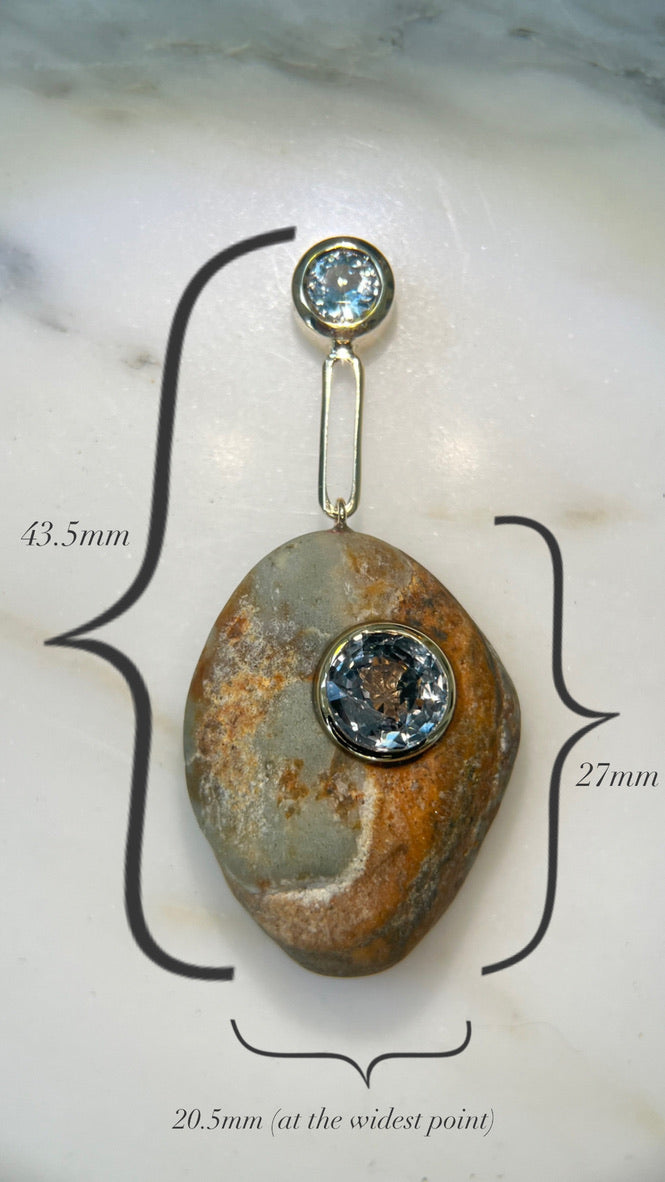 14K Gold + Grey Spinel Tahoe GEM // STONE Necklace