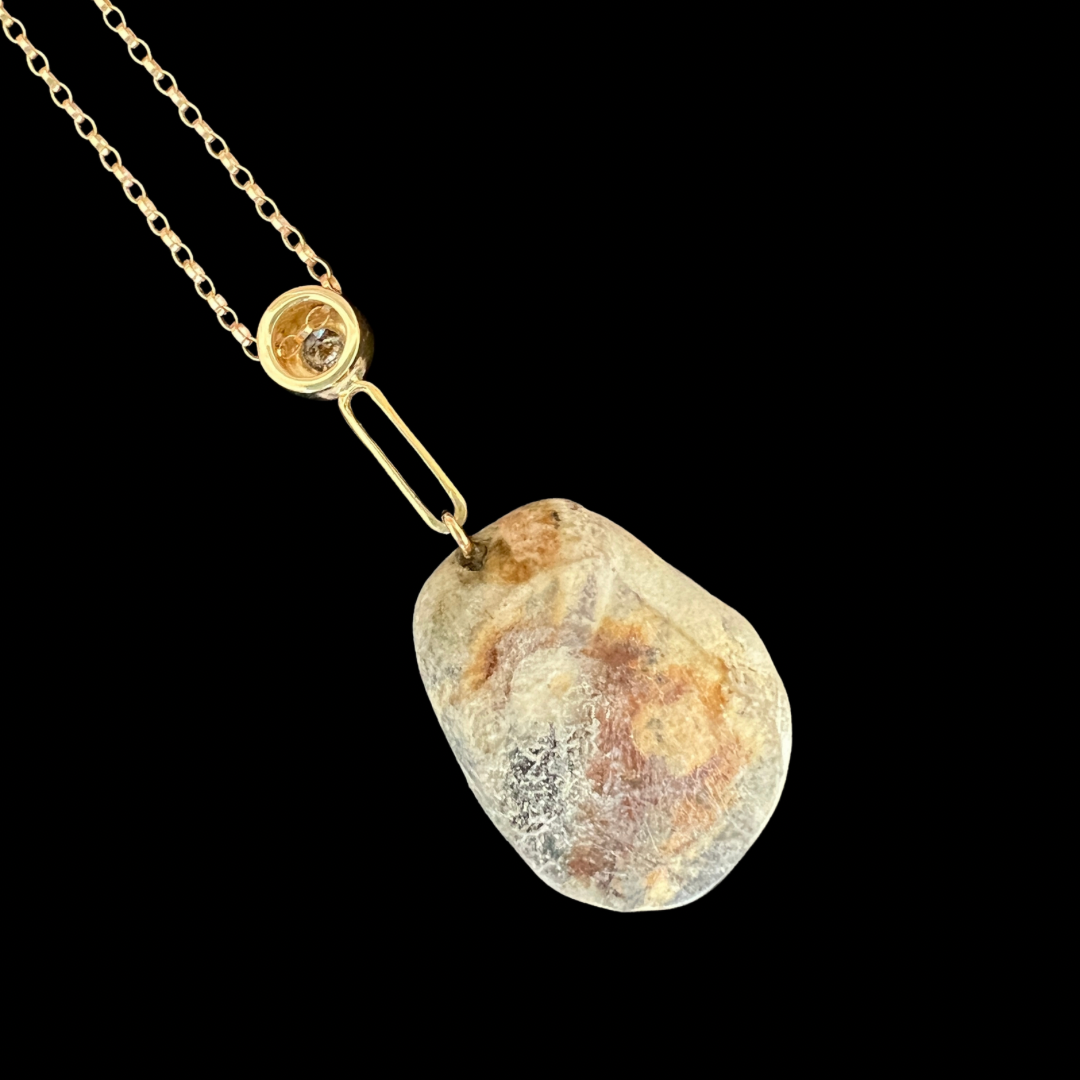 14K Gold + Grey Diamond + Grey Spinel Tahoe GEM // STONE Necklace