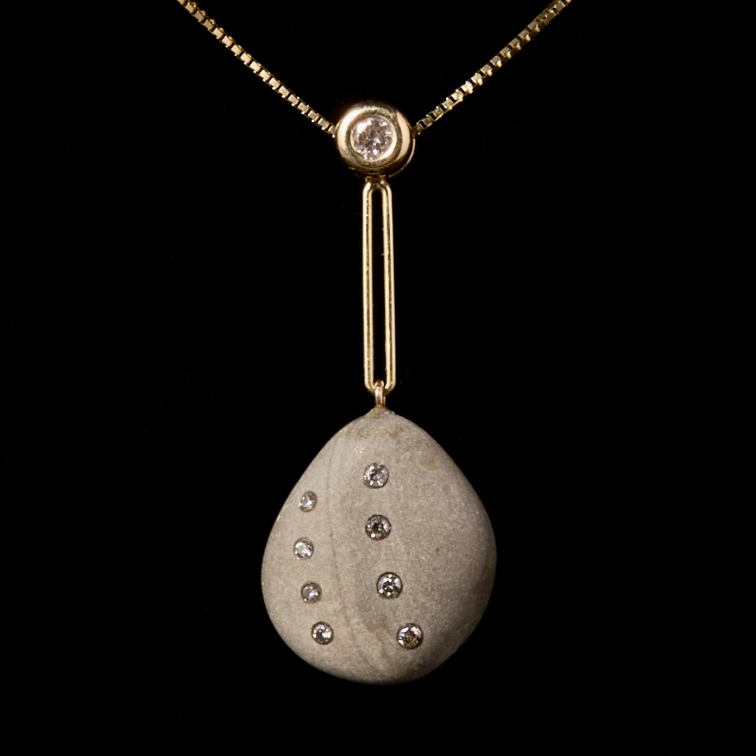 14K Gold + Grey Diamond Tahoe GEM // STONE Necklace