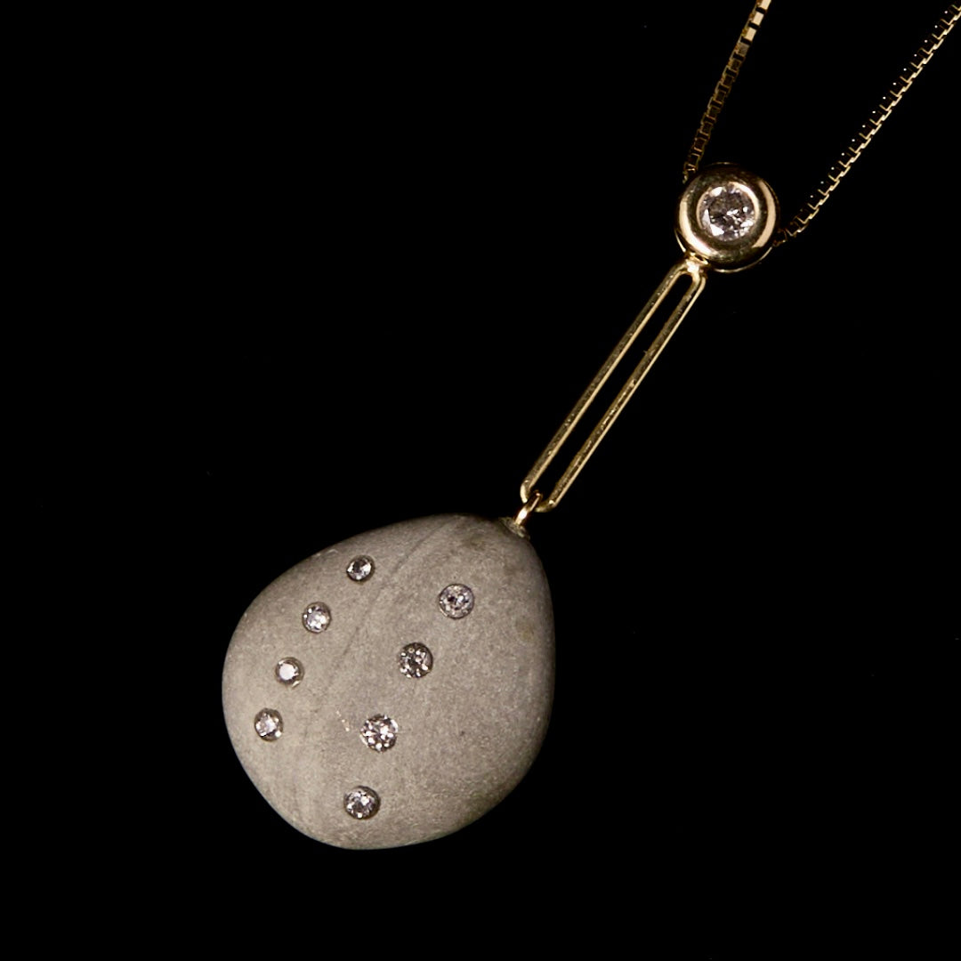 14K Gold + Grey Diamond Tahoe GEM // STONE Necklace