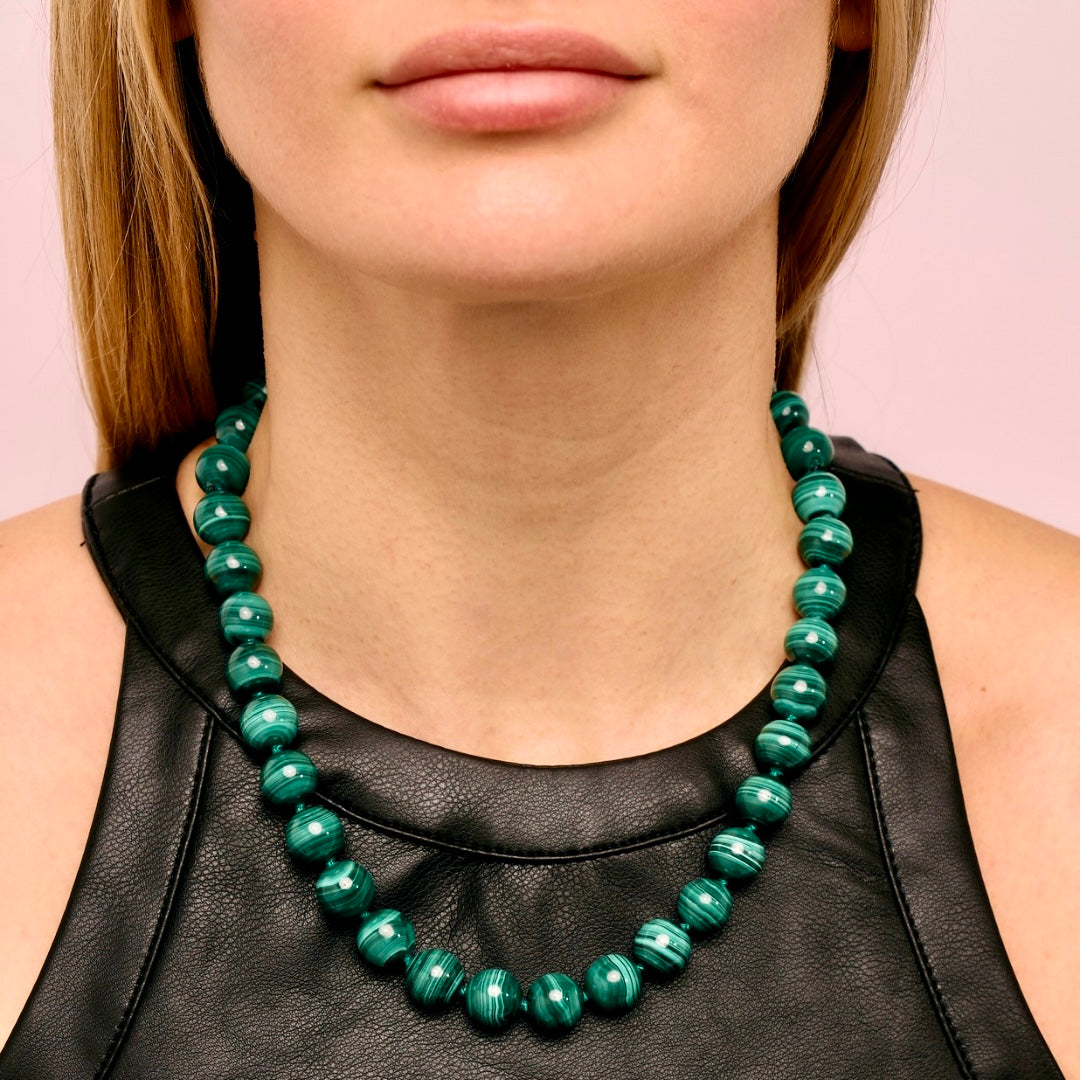 Malachite Gumball Candy Necklace