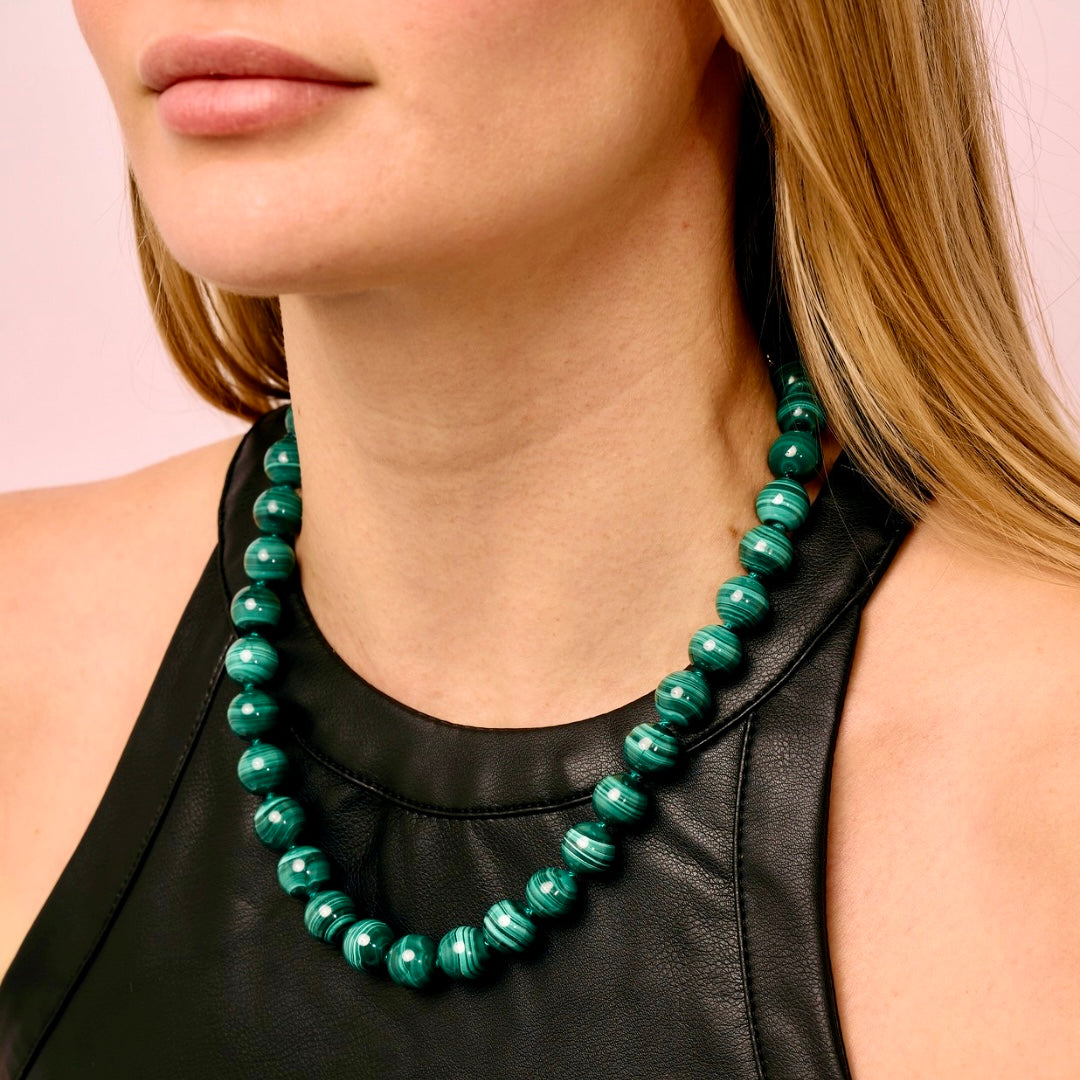 Malachite Gumball Candy Necklace