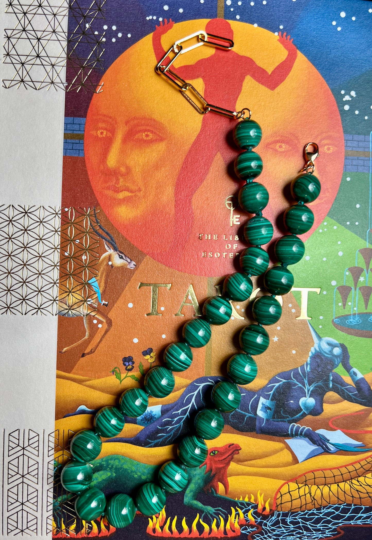 Malachite Gumball Candy Necklace