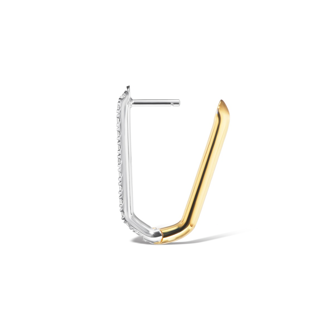 18K Diamond Reversible Two-Tone Drop Link Earrings