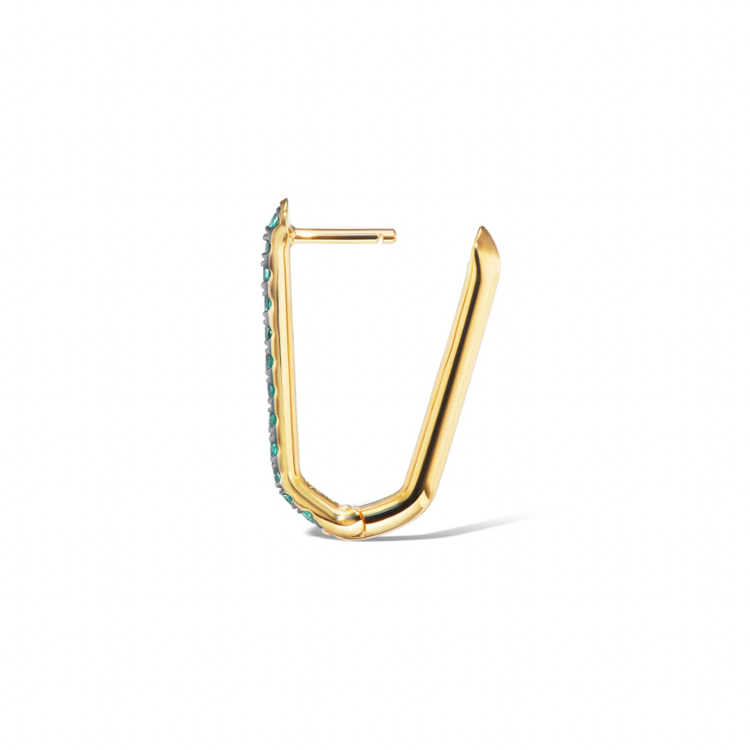 18K Emerald Reversible Drop Link Earrings
