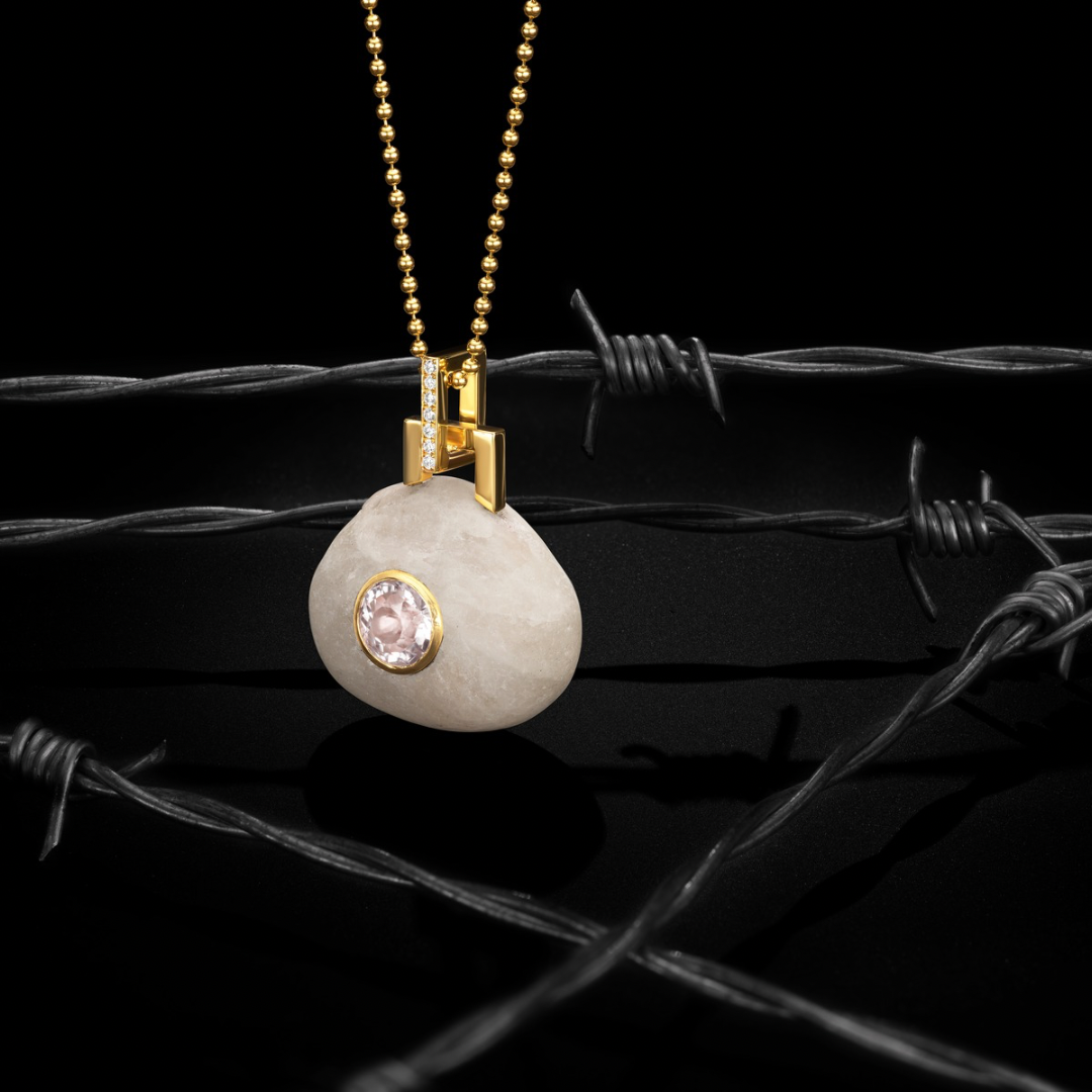 14K Gold + Diamond + Morganite Tahoe GEM // STONE Necklace