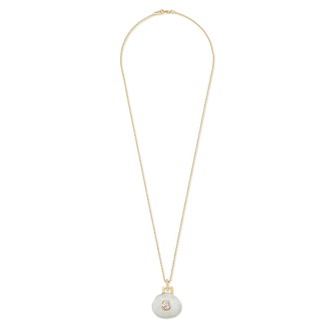 14K Gold + Diamond + Morganite Tahoe GEM // STONE Necklace
