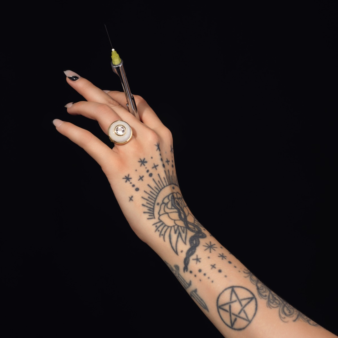 14K Gold Morganite + White Quartz + Diamond Cocktail Ring