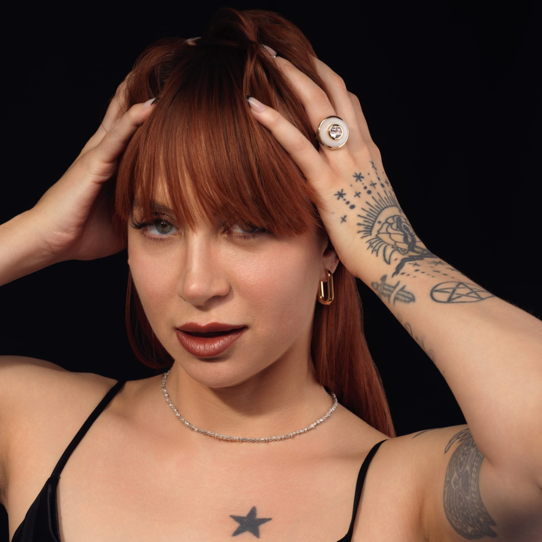 14K Gold Morganite + White Quartz + Diamond Cocktail Ring