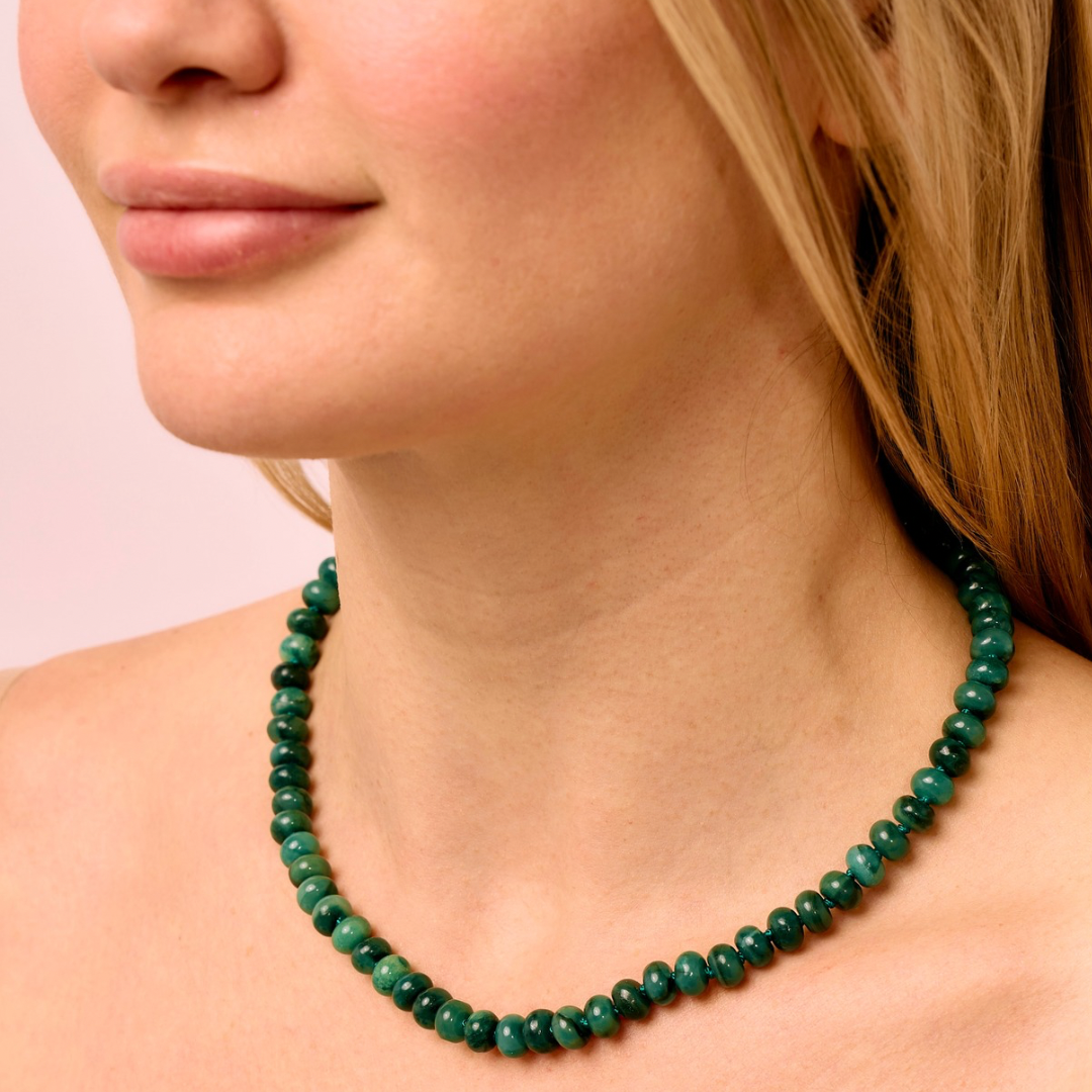 Green Jade Hand-Knotted Silk Candy Necklace