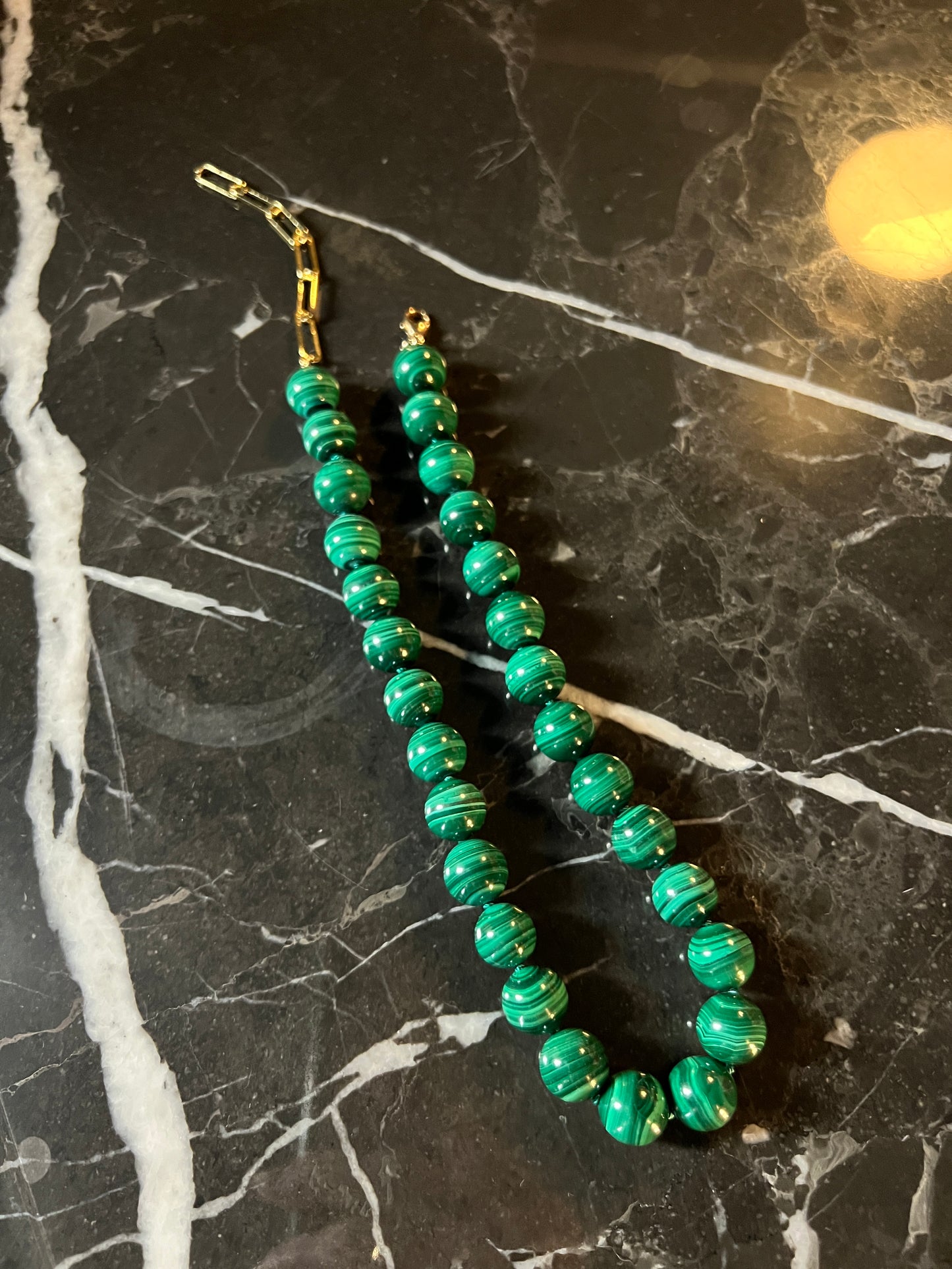 Malachite Gumball Candy Necklace