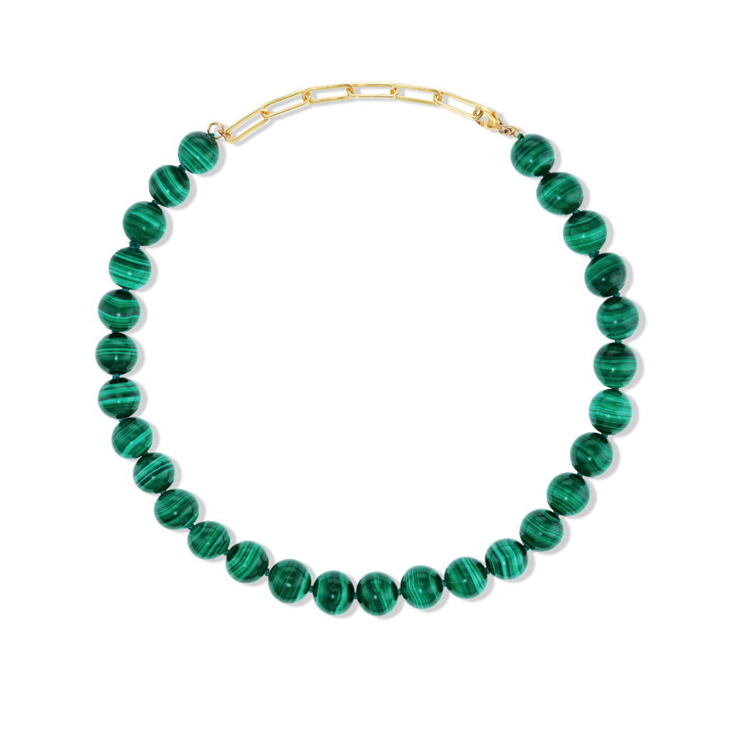 Malachite Gumball Candy Necklace