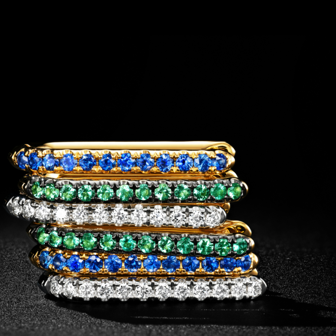 18K Diamond Reversible Two-Tone Drop Link Earrings