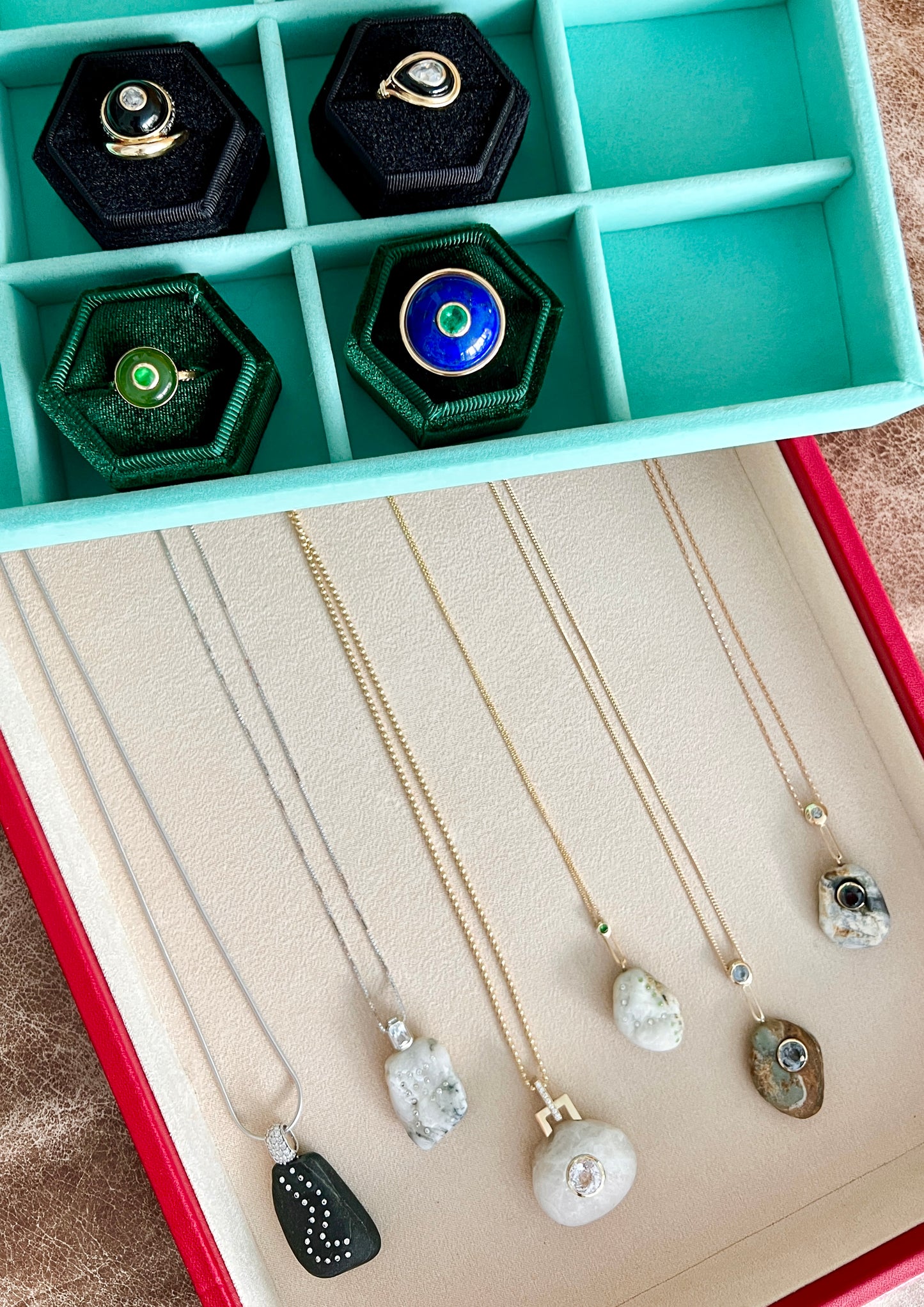 14K Salt and Pepper Diamond + Black Onyx + Black Diamond Wave Ring