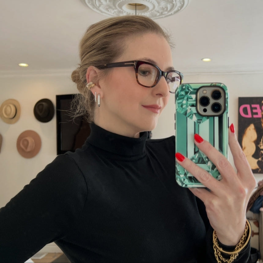 18K Diamond Reversible Two-Tone Drop Link Earrings