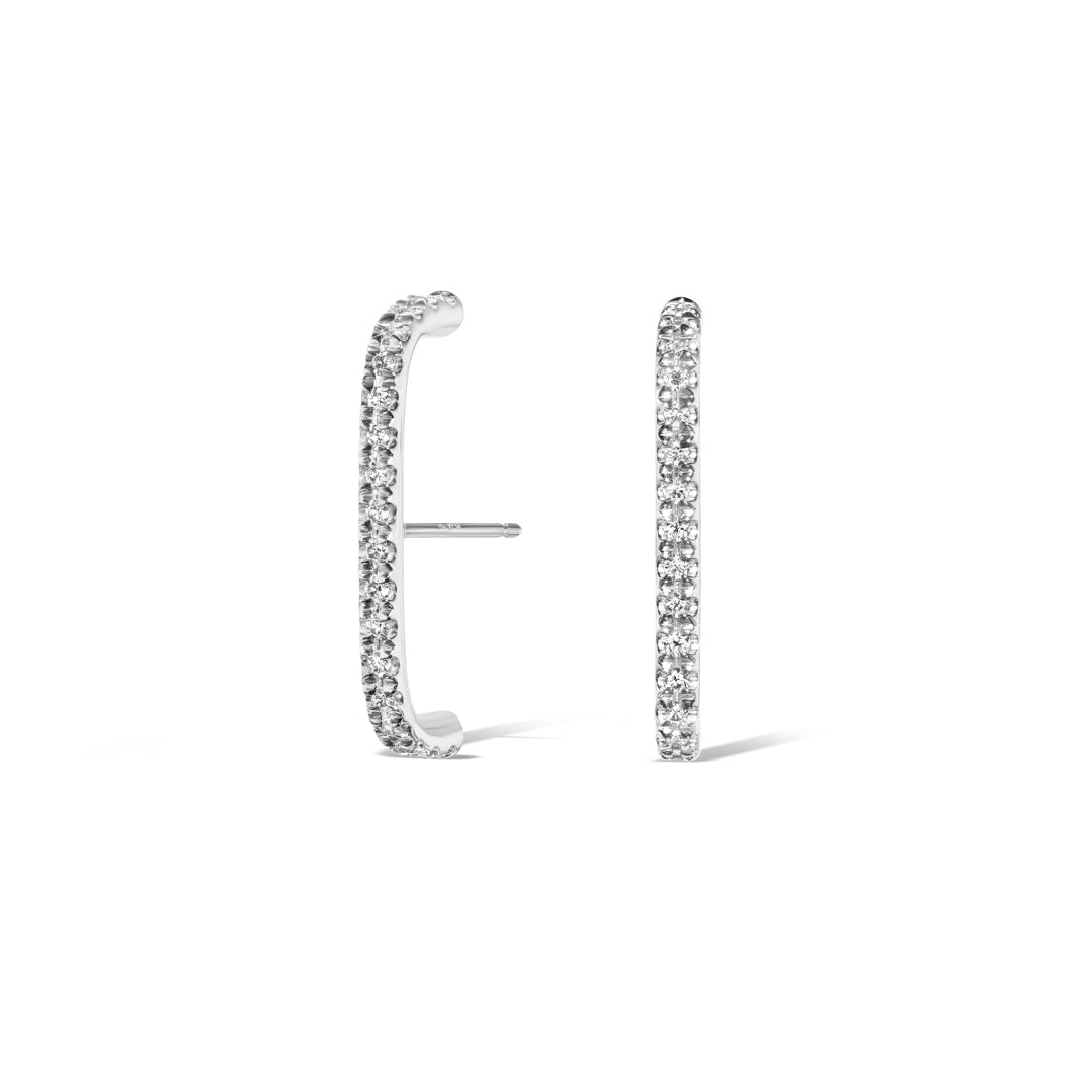 Platinum Pavé Diamond Ear Suspender Cuffs