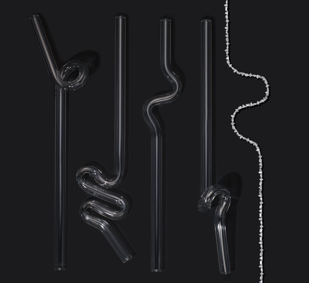 18K Mixed Shape Diamond Tennis Necklace