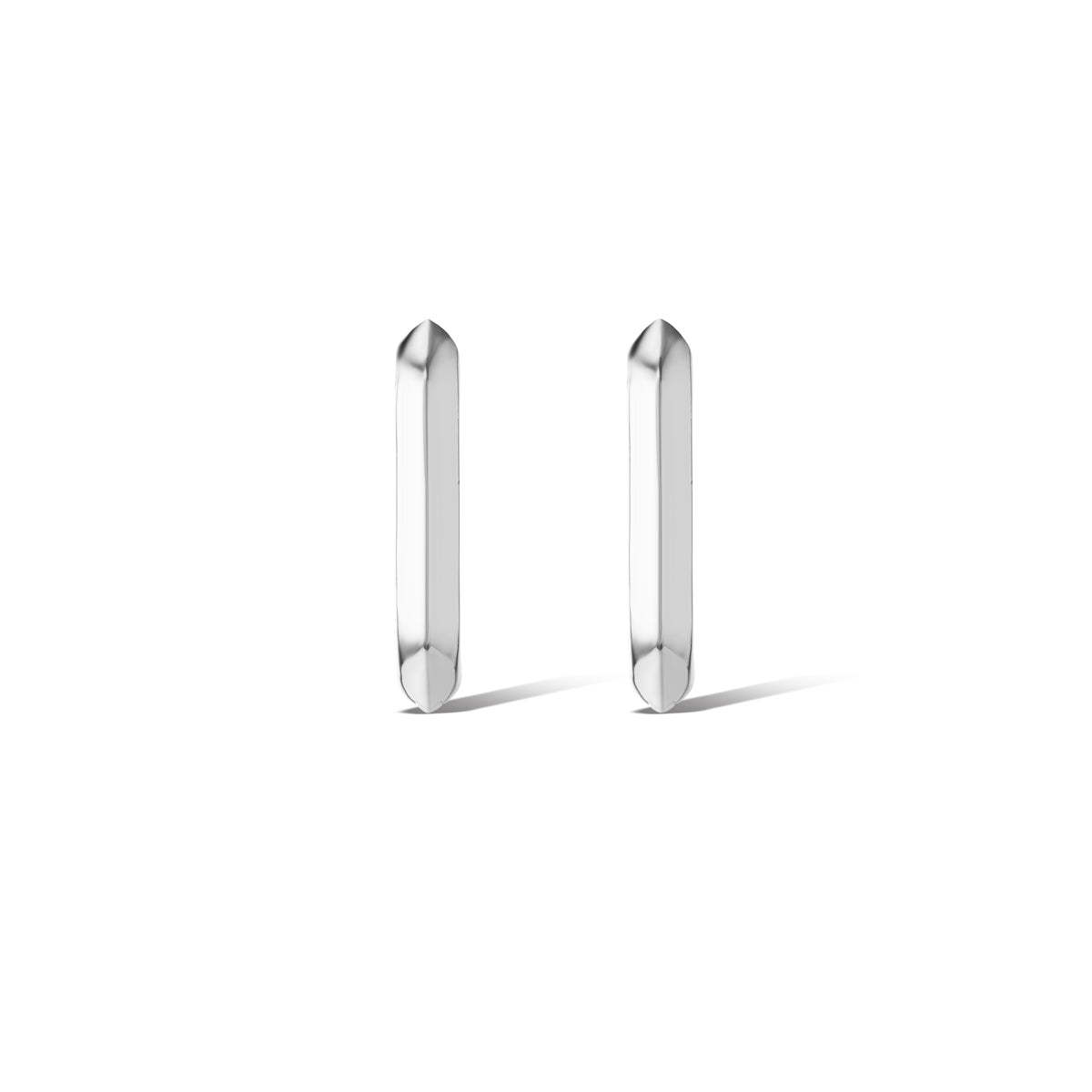 Platinum Diamond Baguette Reversible Knife Edge Drop Link Earrings