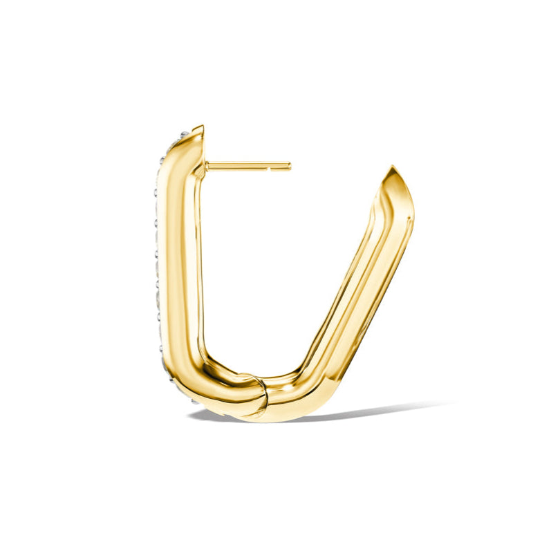 18K Green Sapphire Reversible Knife Edge Drop Link Earrings