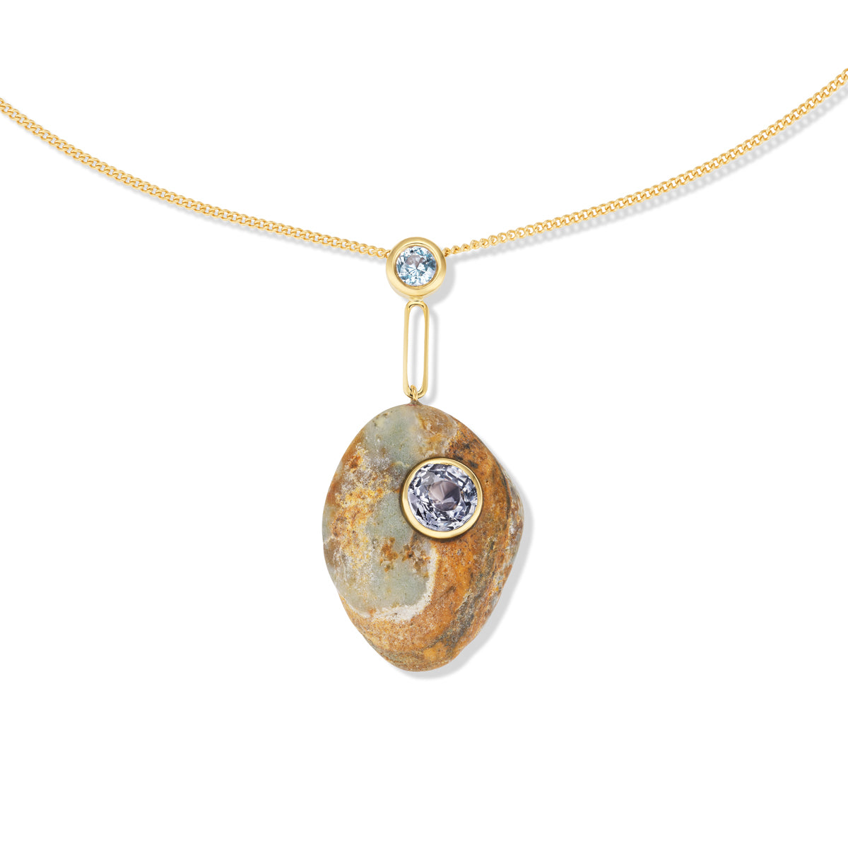 14K Gold + Grey Spinel Tahoe GEM // STONE Necklace