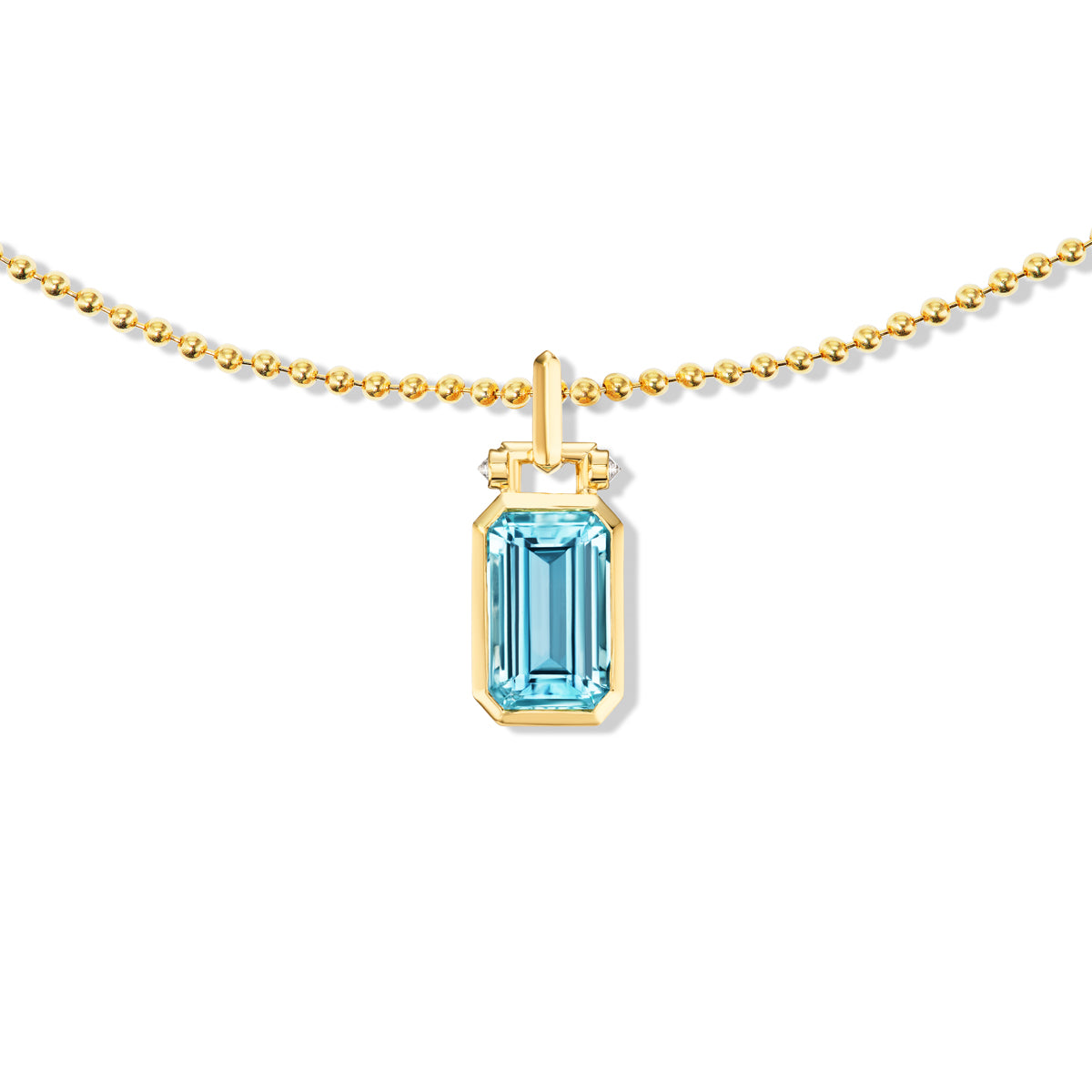 14K Gold Aquamarine + Diamond Pendant To Benefit Children's Hospital Los Angeles