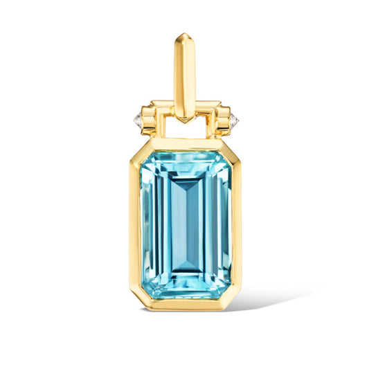 14K Gold Aquamarine + Diamond Pendant To Benefit Children's Hospital Los Angeles