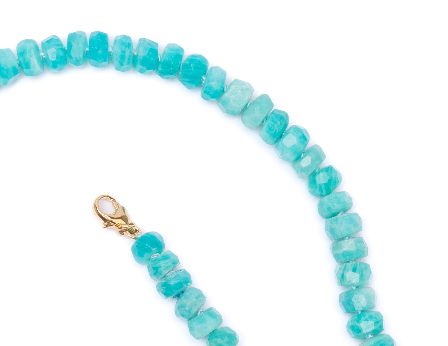 14K Gold Amazonite Candy Necklace