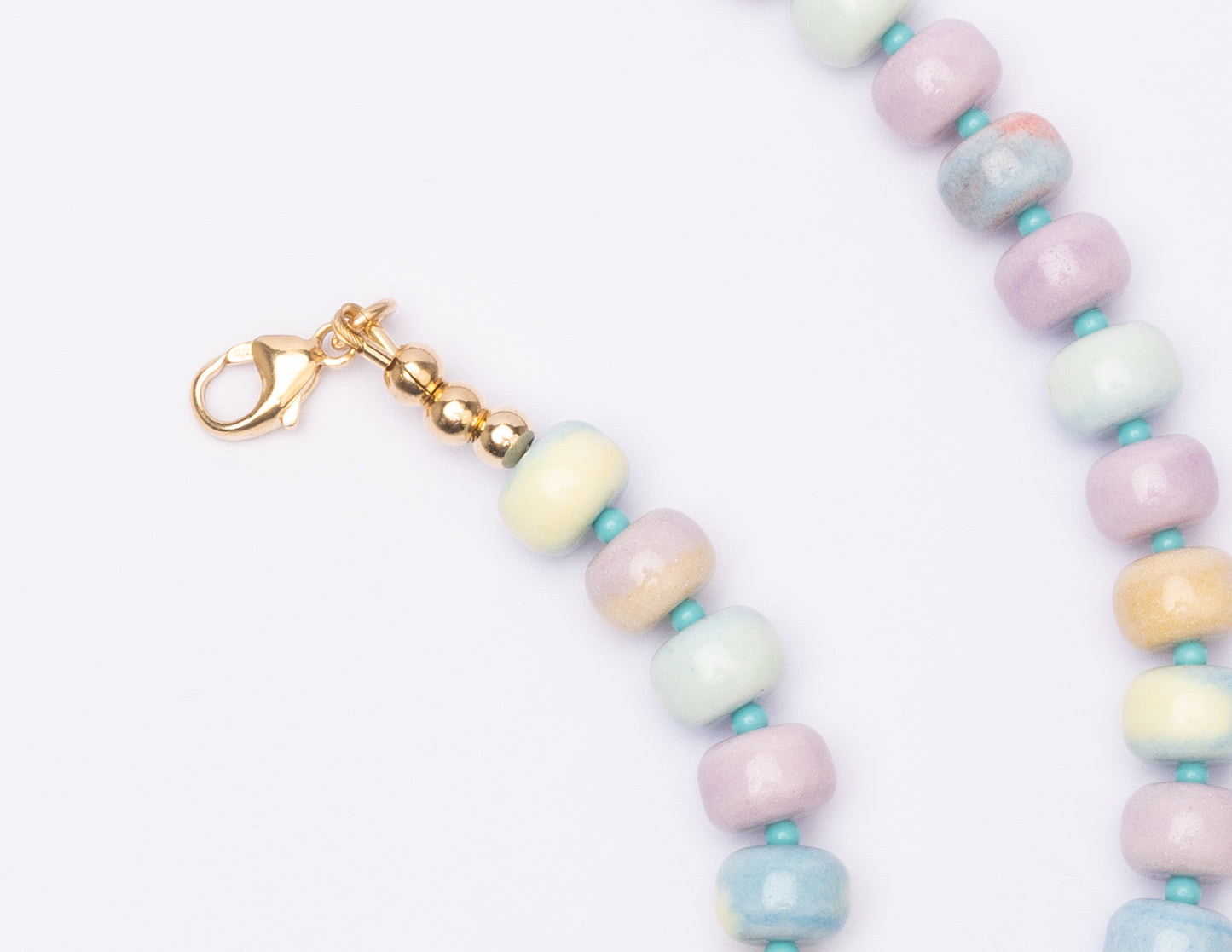 Retro Ombré Pastel Rainbow Tie Dyed Gemstone Candy Necklace